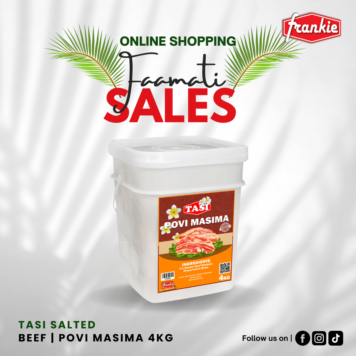 Povi Masima 4kg Pail (Salted Beef) - Frankie Supermarket
