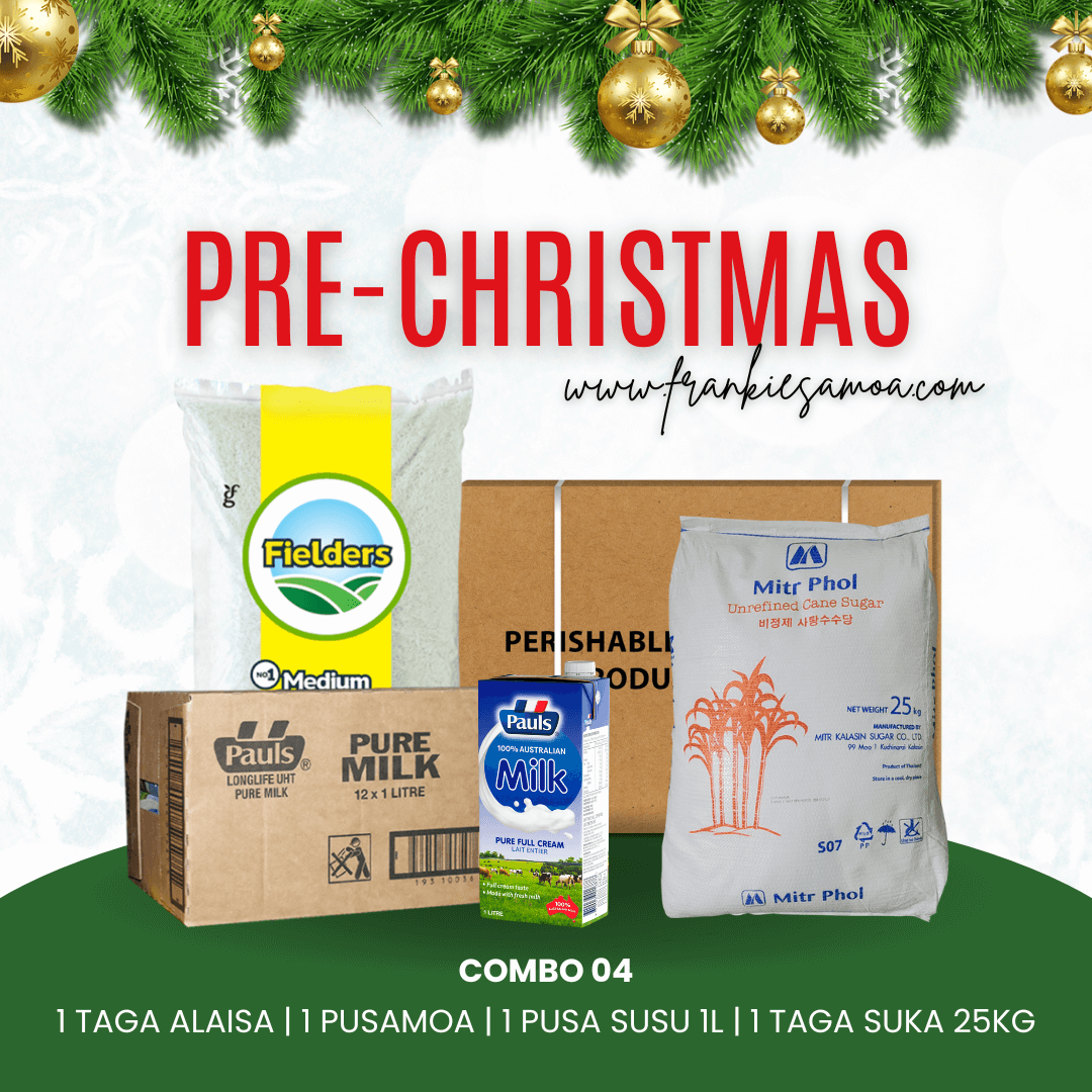 Pre-Christmas Combo 04 - 1 Rice 40lbs + 1 Chicken Leg Quarter 15kg + 1 Pauls Milk Pure 1l/12 + Brown Sugar 25kg