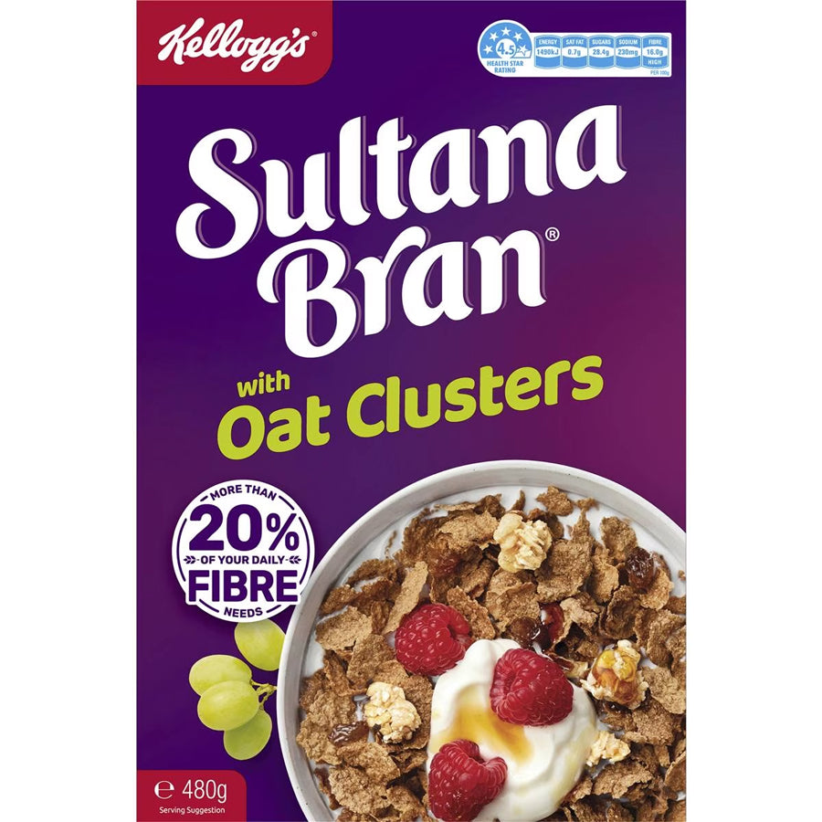 Kelloggs Sultana Bran Oat Cluster 480g