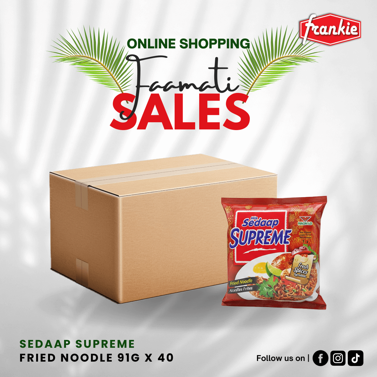 Sedaap Supreme Fried Noodle 90gx40 | Box - Frankie Supermarket