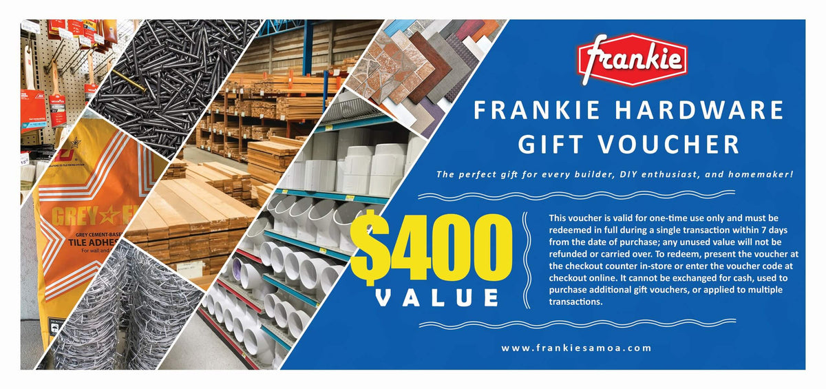 Frankie Hardware Voucher 400 Credit Equal Value