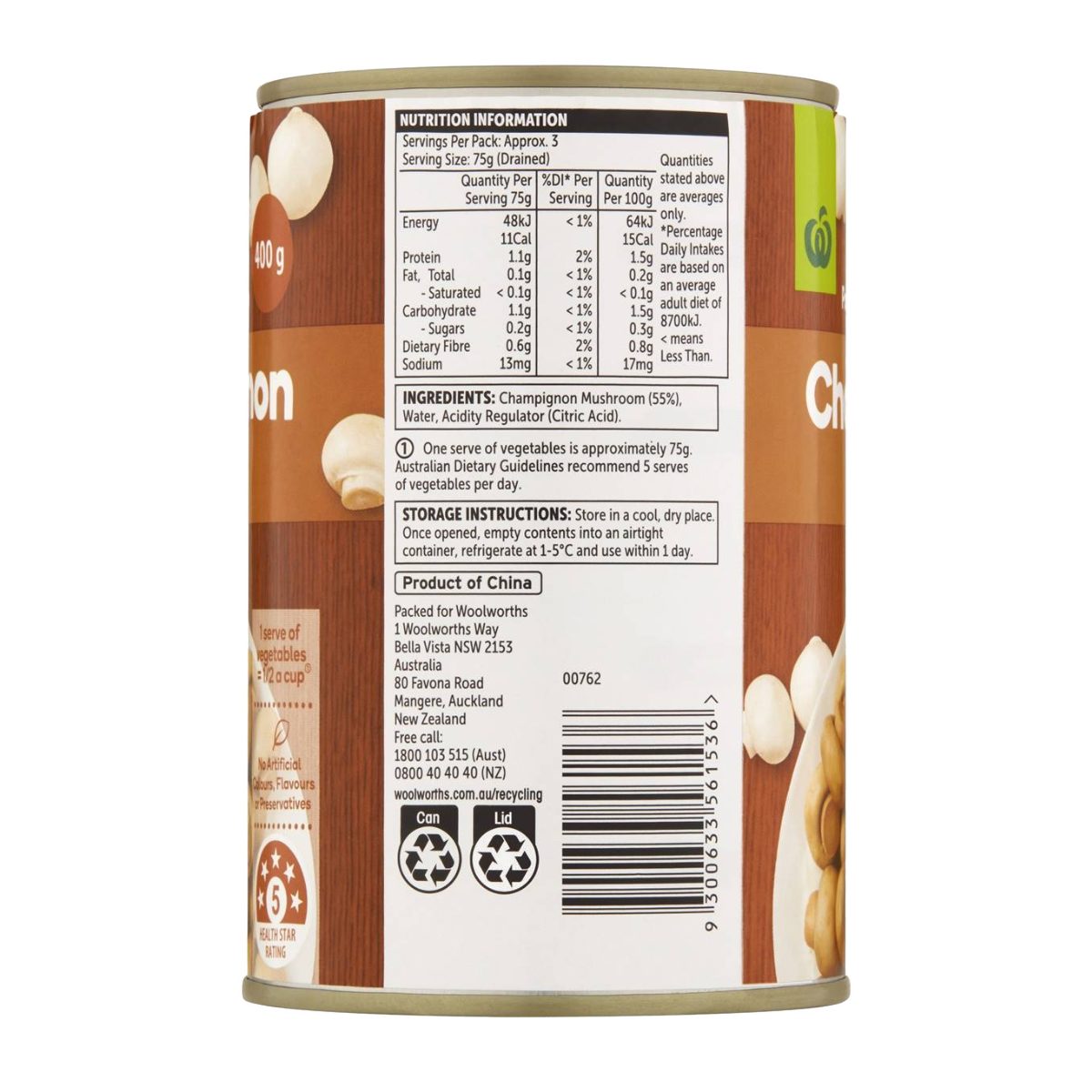 WW Champignon Whole M/Room 400g