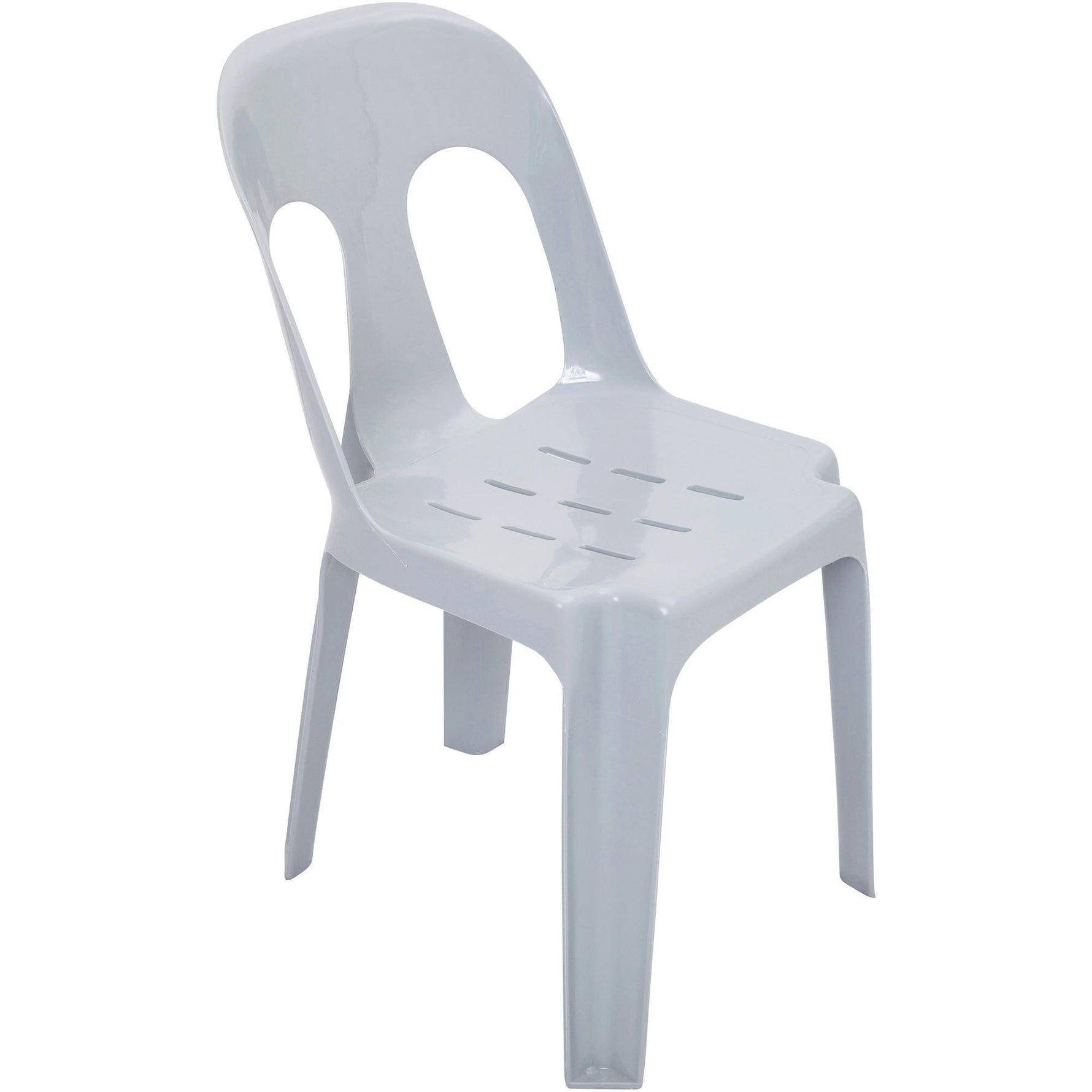 White plastic chair on a white background