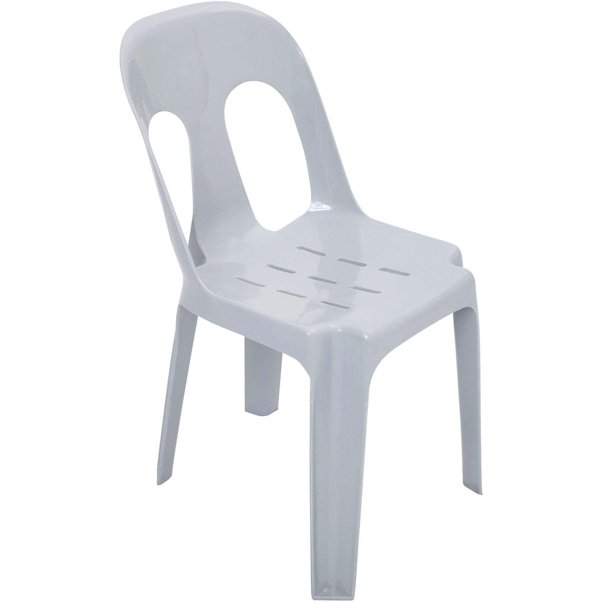 White plastic chair on a white background