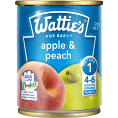 Watt Baby Food Apple & Peach 120g/24