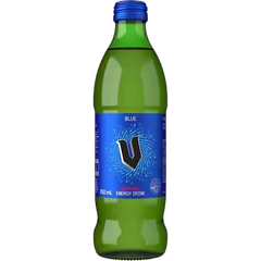 V Energy Drink Glass Blue 350ml - Frankie Supermarket