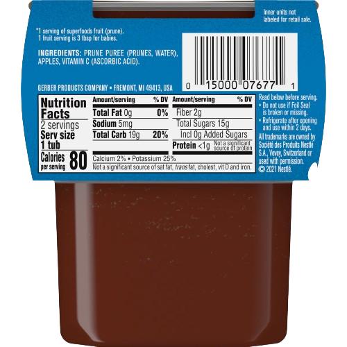 Gerber Baby Food Prune Apple 4oz