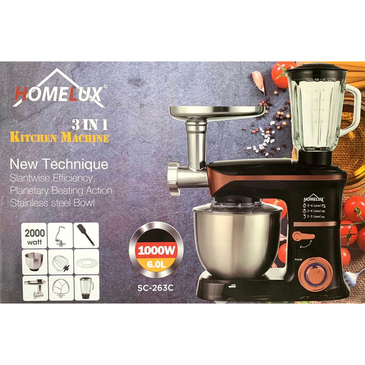 3In1 Kitchen Machine 1000w 6L [Limited Stock]