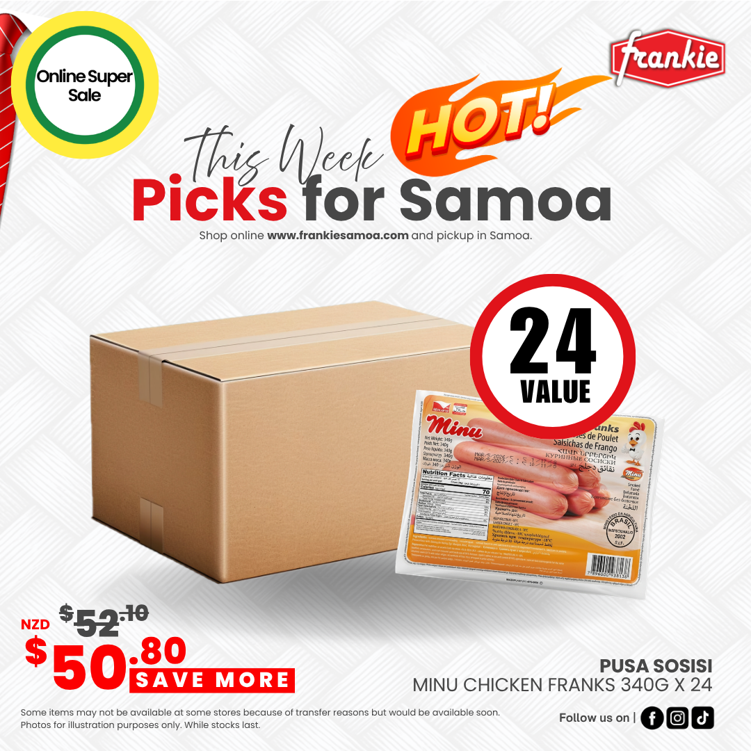 Minu Chicken Franks Sausage 340g x 24