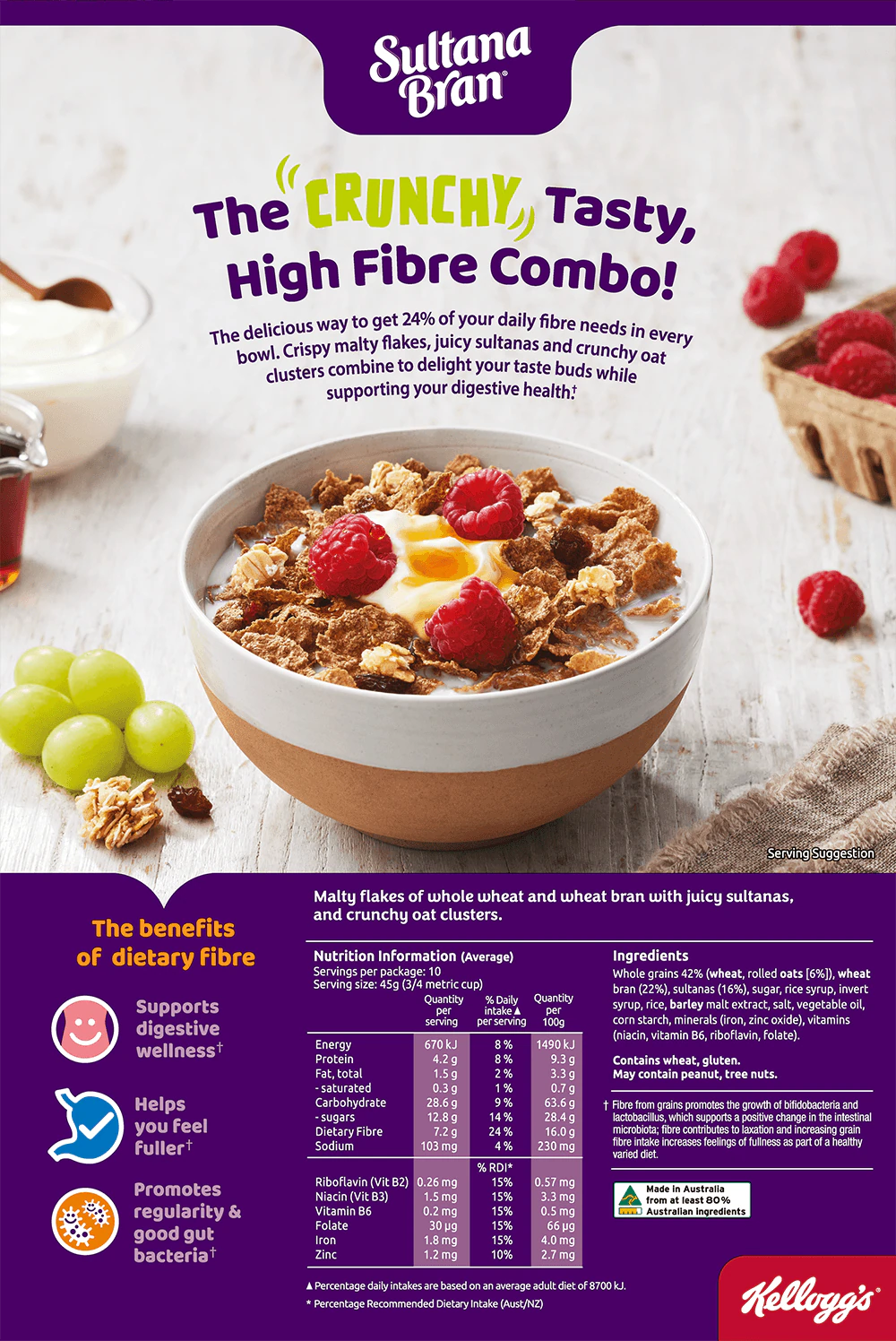 Kelloggs Sultana Bran Oat Cluster 480g