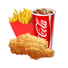 2PCS CHICKEN & CHIPS COMBO - 1 THIGH, 1 DRUM, 1 SMALL FRIES, 1 SMALL DRINK [Available only at Frankie Lotopa, Frankie Utualii and Frankie Hypermarket Vaitele]