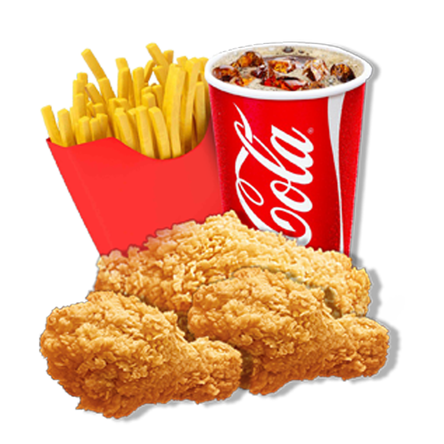 3PCS CHICKEN & CHIPS COMBO - 1 THIGH, 2 DRUM, 1 SMALL FRIES, 1 SMALL DRINK  [Available only at Frankie Lotopa, Frankie Utualii and Frankie Hypermarket Vaitele]