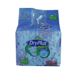 A pack of Dryplus Diapers in Medium size, featuring a baby-themed design with stars and the brand logo.