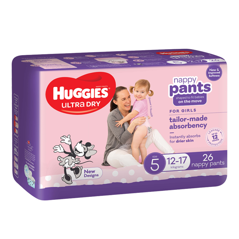 Huggies N/Pants Walker Girl Size 5 (12-17kg), 26 Pack