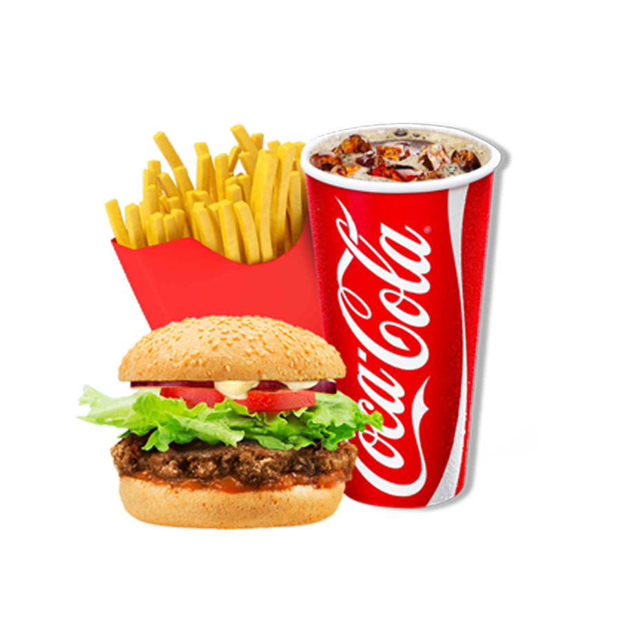SMASH BEEF BURGER COMBO - 1 SMASHBURGER, 1 SMALL FRIES, 1 SMALL DRINK   [Available only at Frankie Mall, Frankie Lotopa, Frankie Utualii and Frankie Hypermarket Vaitele]