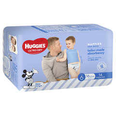 Huggies Ultra Dry Junior Boy Size 6 (16kg+), 14 Pack