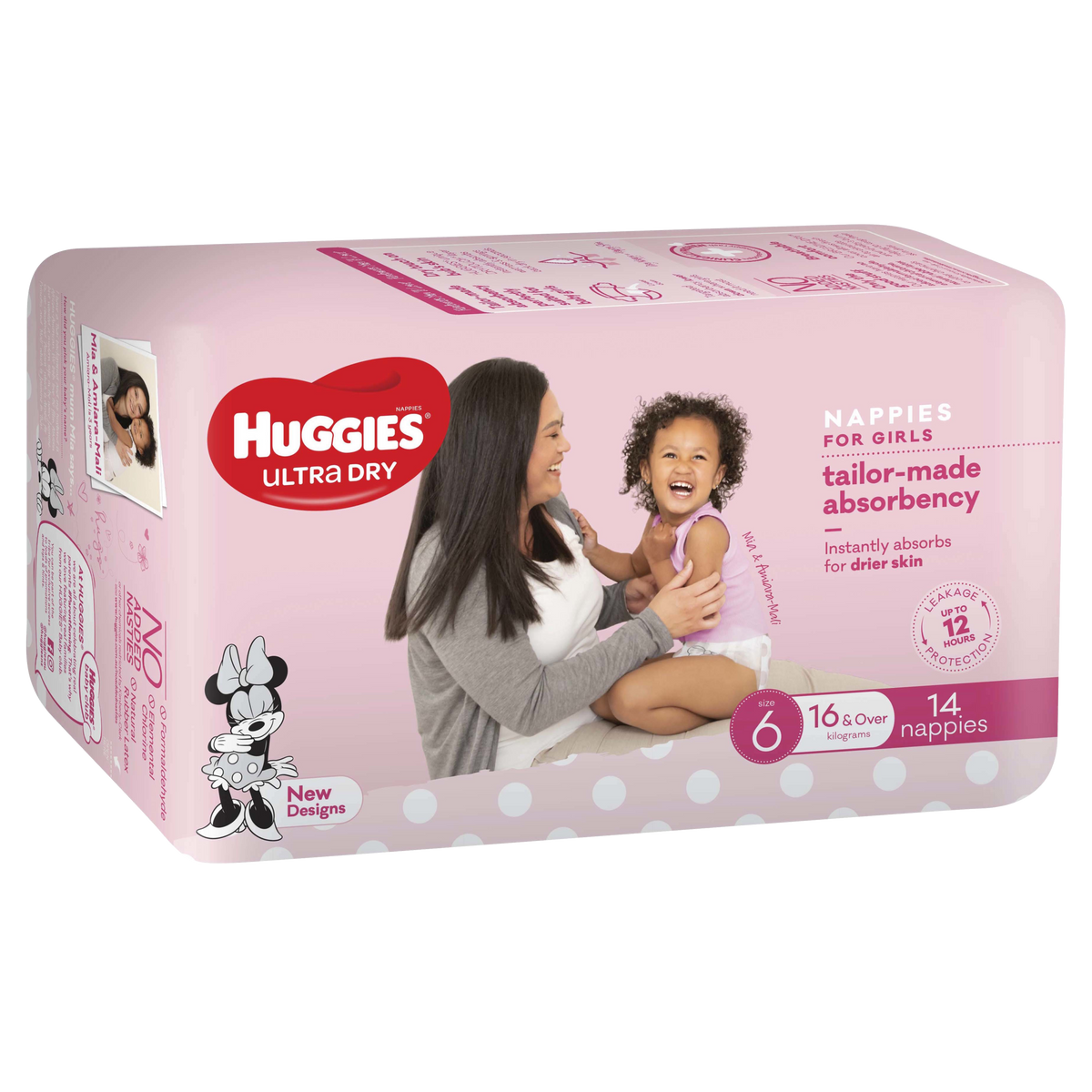 Huggies Ultra Dry Nappies Girl Size 6 (16kg+), 14 Pack