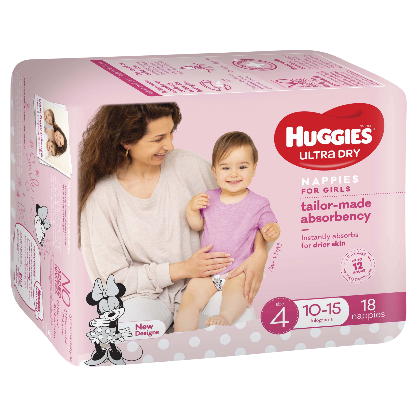 Huggies N/Ultra Toddler Girl Size 4 (10-15kg), 18 Pack - Frankie Supermarket