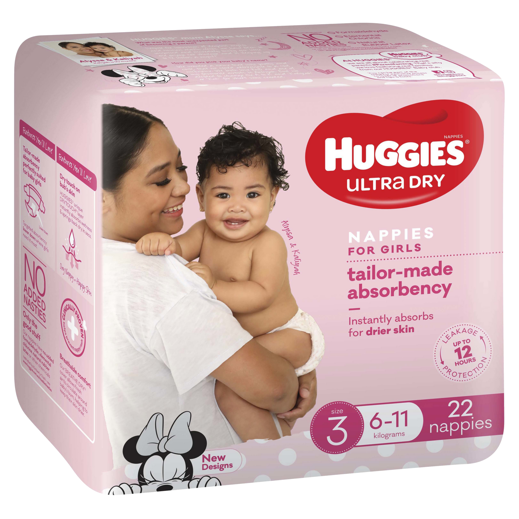 Huggies Ultra Dry Nappies Girl Size 3 (6-11kg), 22 Pack - Frankie Supermarket