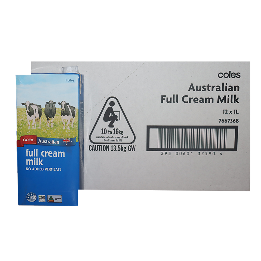 Coles Full Cream Milk 1ltr