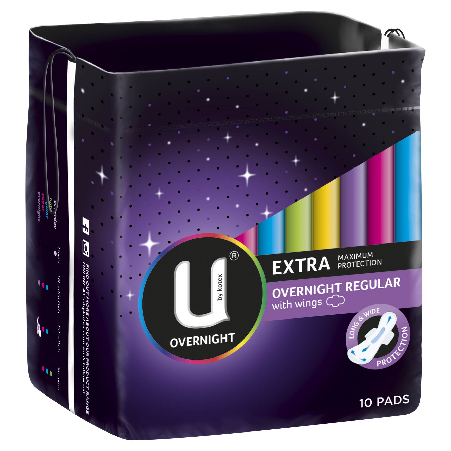 U by Kotex Overnight Extra Pads Regular 10'S - Frankie Supermarket