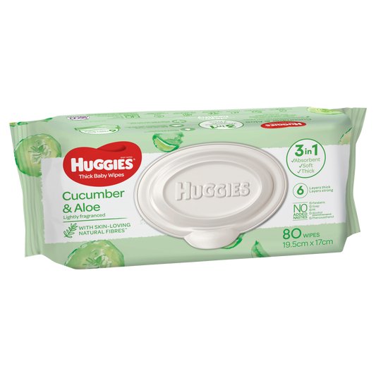 Huggies Baby Wipes Cucumber & Aloe 80 Pack - Frankie Supermarket